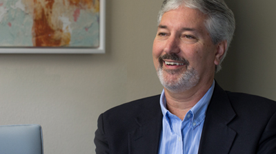A businessman smiling